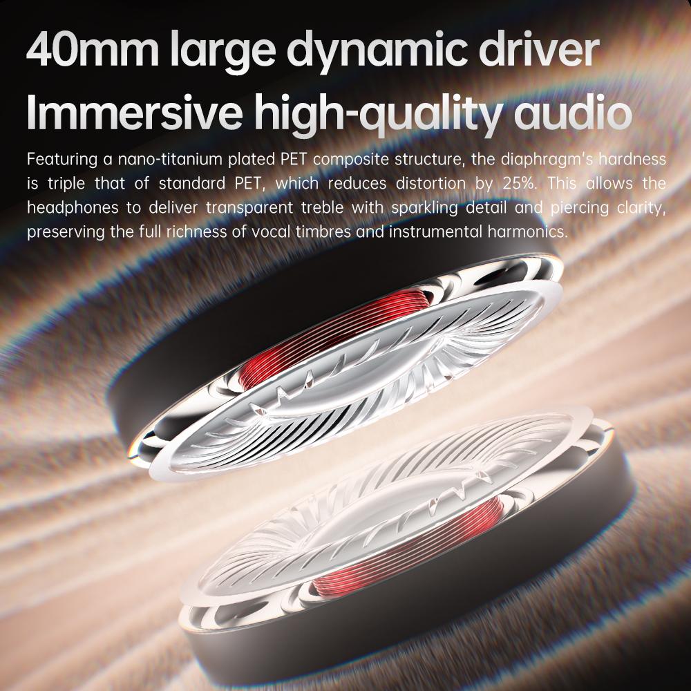 FIIO JN3 Noise Cancelling Headphones, Bluetooth 6.0 LDAC, 40mm Titanium Driver, Spatial Audio, 115H Battery for Travel & Gaming