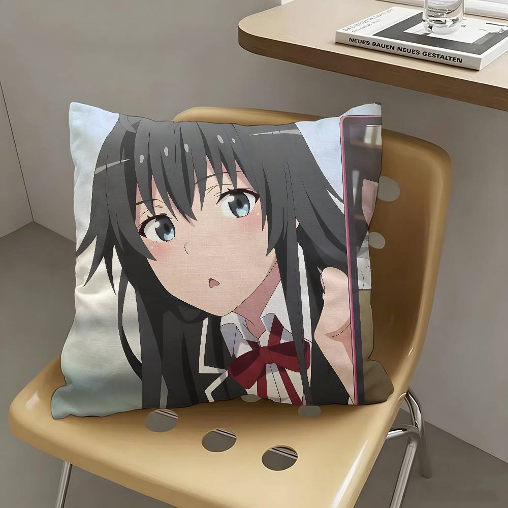 1pc Yukino Yukinoshita Anime Characters Pillow Case Fashion Square Pillowcase Bedroom Sofa Room Ins Decoration Leisure