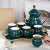 Керамический набор для чая и воды "Лебедь", 8 предметов, чашки и чайник