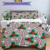 3Pcs Christmas Candy Cane Bedding Set Quilt Cover Pillowcase Home Christmas Halloween Gift 1 Duvet Cover 2 Pillowcase S171
