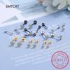 Серьги-гвоздики из серебра S925 с муассанитом 0,5-2 карата, D, 6 крапанов, бриллиант, муассанит, винтовой замок, для женщин, свадебные, ювелирные изделия