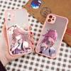 Genshin Impact Yae Miko Phone Case For iPhone 13 12 11 Mini Pro XR XS Max 7 8 Plus X Matte Transparent Pink Back Cover