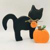 2pcs Mini Halloween Black Cat Ornament Cute Animal Statue Atmosphere Decoration Cat Figurine  Gift