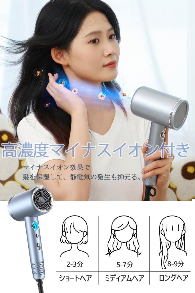 Насадка для волос с большим быстрым отрицательным током PSE для домашнего парикмахерского дела и сушки, воздушный поток, сушка, легкий вес, ионизация, 1400 Вт, 3-уровневая регулировка,