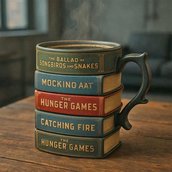 Кружка из книжной серии, эргономичная ручка, легкий дизайн, штабелируемая книжная кружка, домашняя офисная посуда для напитков