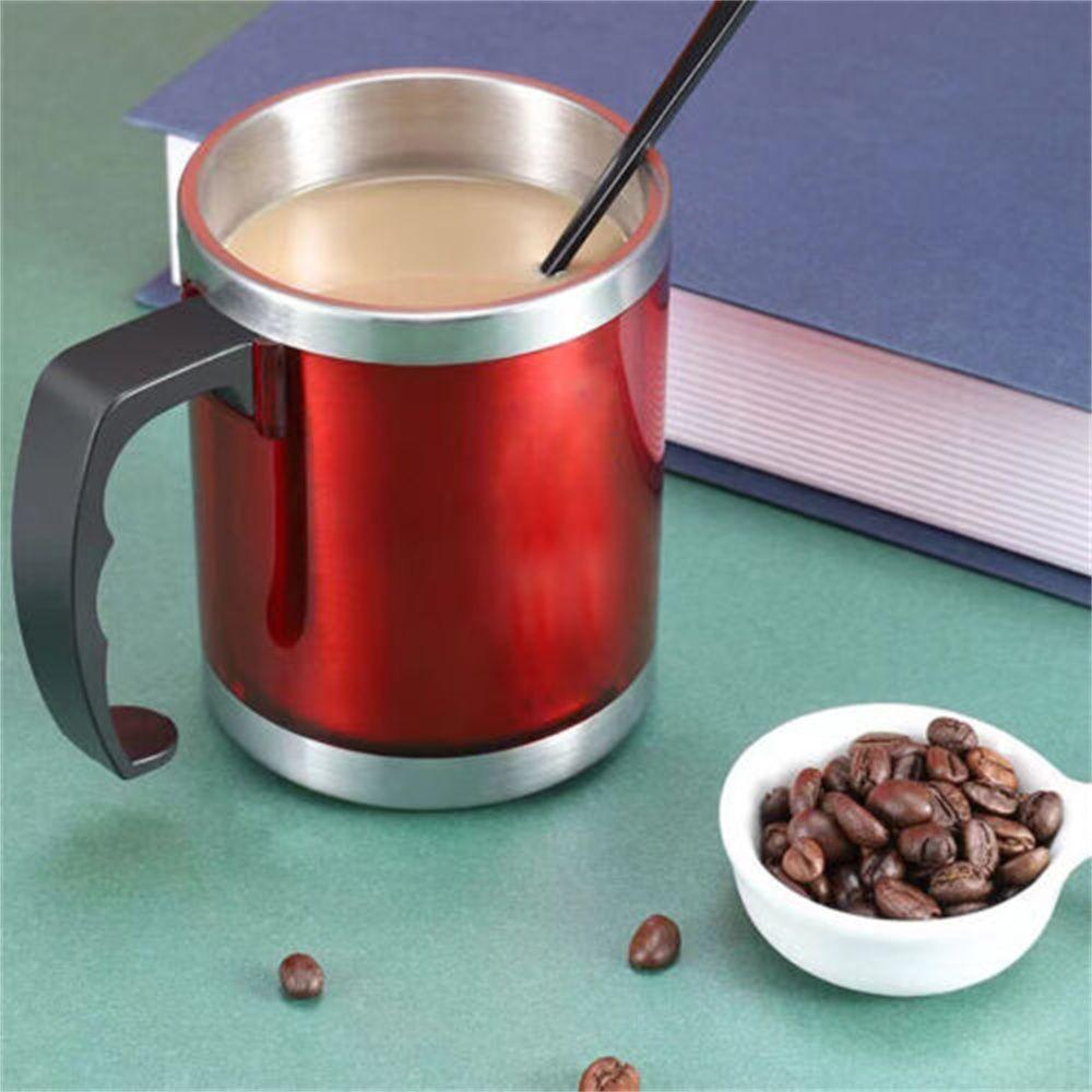 Portable Double-Wall With Lid Vacuum Cup Travel Mug Insulated Bottle Coffee Tea Flask Cup