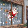 Christmas Stickers for Window Showcase Removable Santa Clause Snowman Home Decor Decal