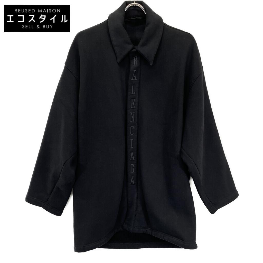 BALENCIAGA 20AW 641628 Black Basketball Cocoon Shirt Jacket Jacket XS blackUsed