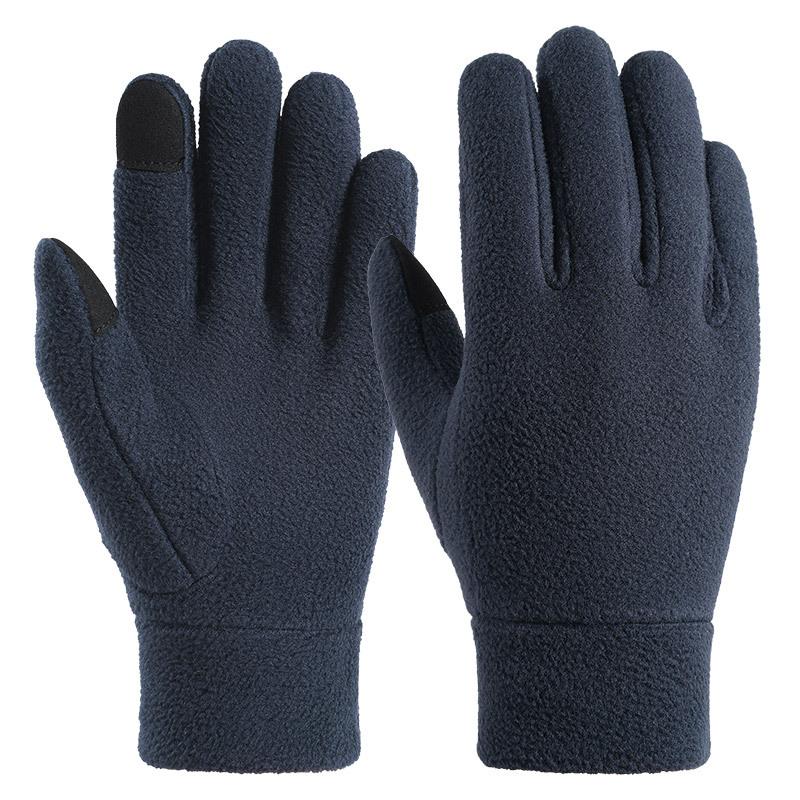 Warm Gloves Double-layer Fleece Thickened Cold Proof Touch Screen for Men and Women Driving and Riding Fleece Winter Gloves