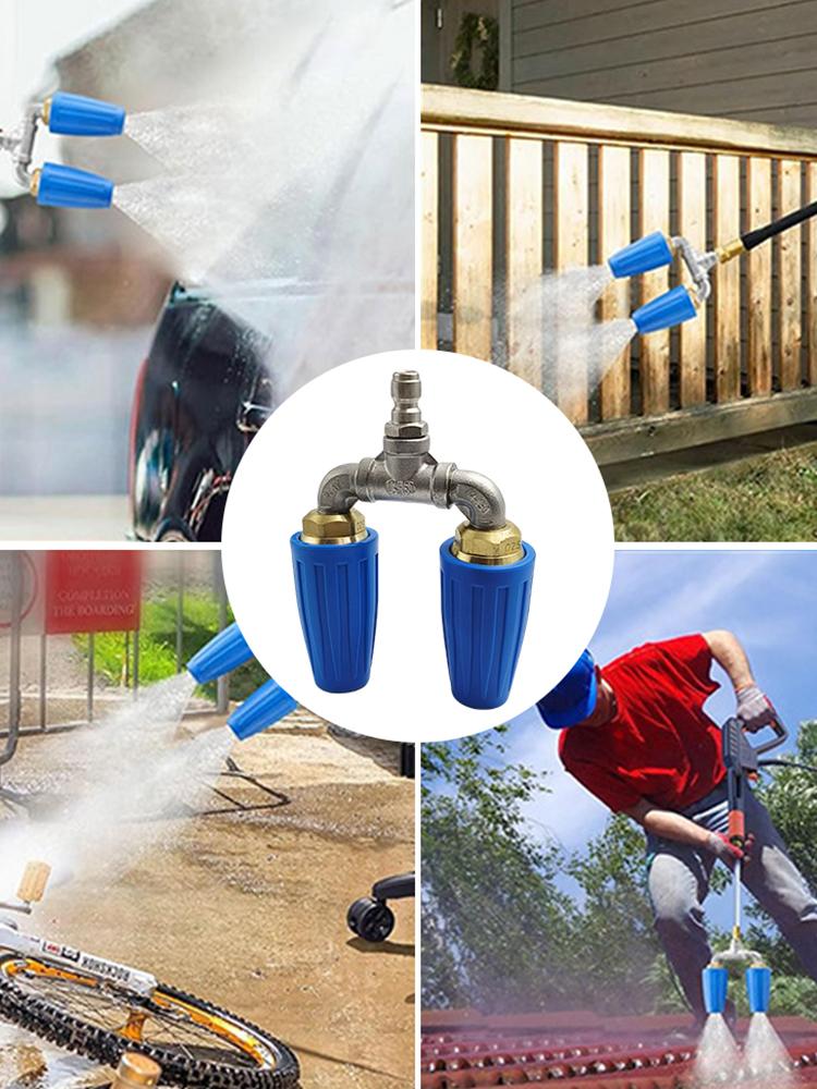 High Pressure Washer Replacement Nozzle Spray Tip 1/4 Quick Connect + 5 Washer Tips Rotating Jet Nozzle 4000 PSI Stainless Steel