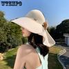 Summer UV Resistant Hollow Top Hat with Enlarged Brim Sun Protection Hat Detachable and Breathable Outdoor Fisherman Hat
