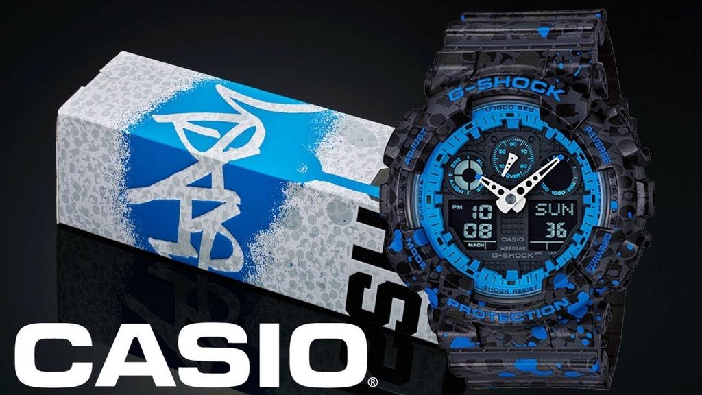 Casio STASH Model Spray Can Box G-Shock Tie-Up GA-100ST-2A Men's