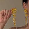 Серьги-кисточки с листьями цветка Серебряная игла: Изысканный европейский и американский ретро-дизайн ниши с легким налетом роскоши