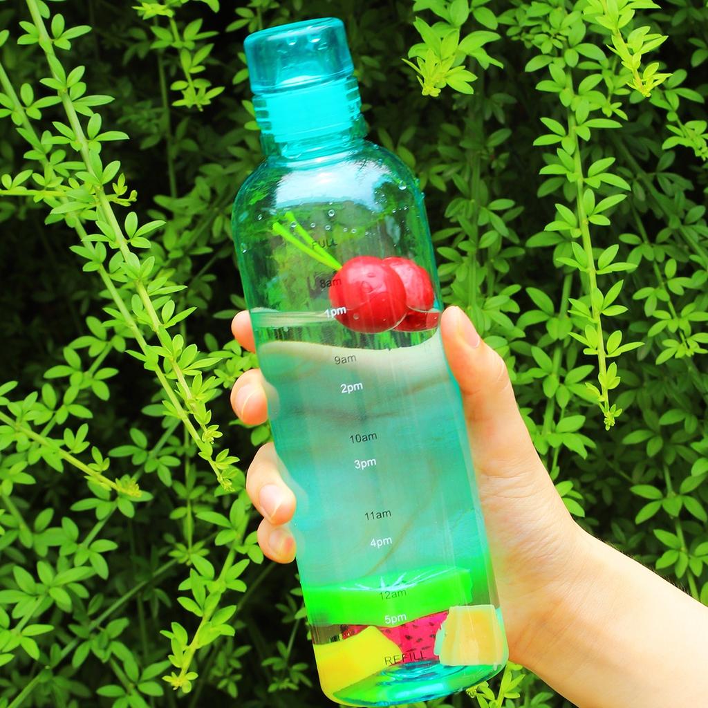 16.9oz/500ml Простая чашка со шкалой времени, прозрачная пластиковая чашка, модная прозрачная спортивная бутылка для воды, герметичная, портативная, для сока, молока
