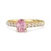 Pink Topaz Pavé Band with White CZ Accents Ring - Sterling Silver Gold Vermeil