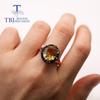 Natural Citrine Gemstone Jewelry Set 925 Sterling Silver Ring Clasp Ring Earring Black Spinel Fine Jewelry for Women Nice Gift