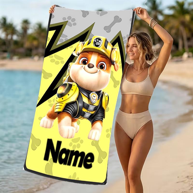 Customizable personalized beach towels Paw Patrol themed designs.Suitable for the beach, yoga, sports;ideal as beach accessories