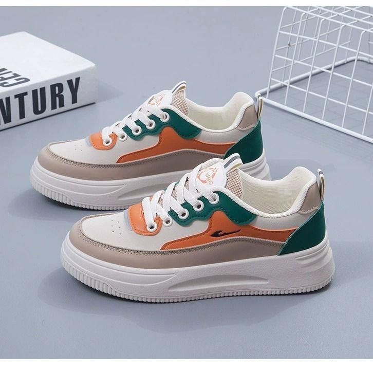 2025 Autumn New Little White Shoes Women's Shoes Versatile Popular Board Shoes Breathable Thick-soled Mesh Student Sports Shoes