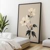 Biała Elegancja - Minimalistyczny Kwiatowy Plakat Biała Elegancja - Minimalistyczny Kwiatowy Plakat, 30X40 Cm, Rama Drewniana Jasny Dąb, Papier Matowy
