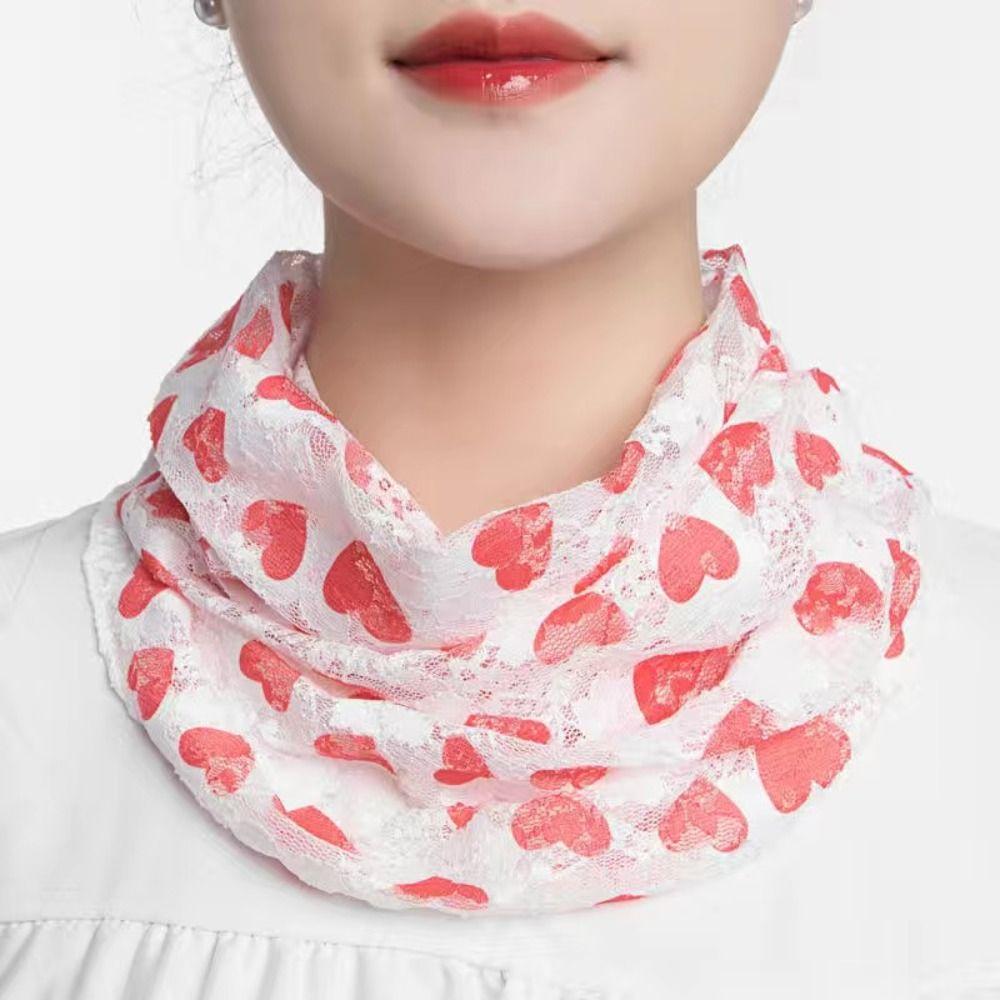 Floral Silk Scarf Ice Silk Neck Guard Scarf Summer Veil Women