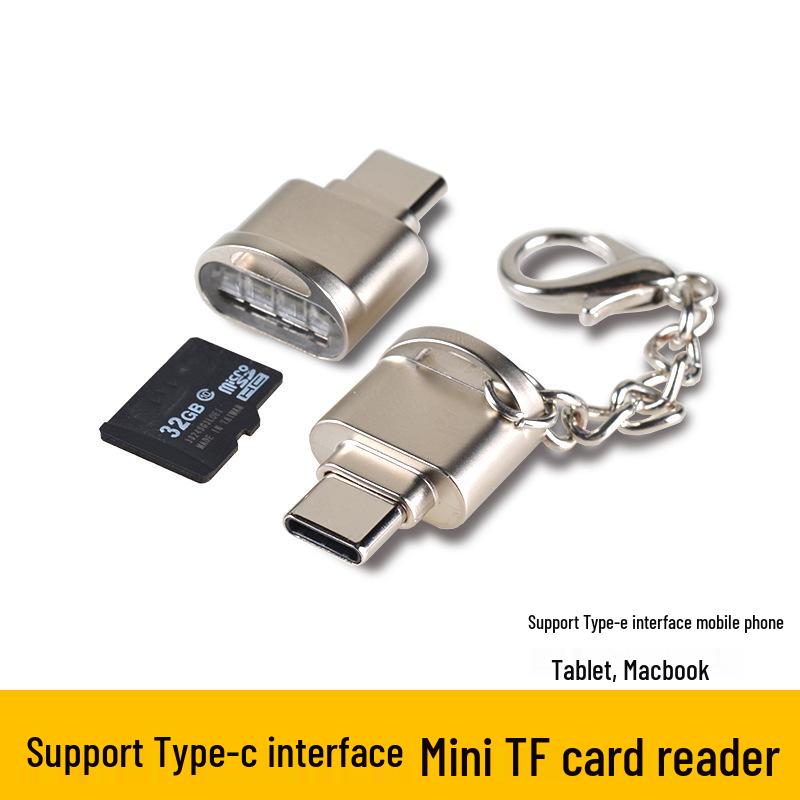 Мини-металлический кардридер TF для устройств USB-C и Android