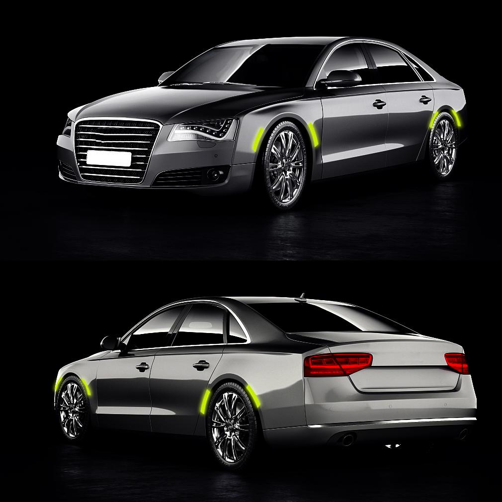 Цветные наклейки-отражатели для автомобиля. 10 штук