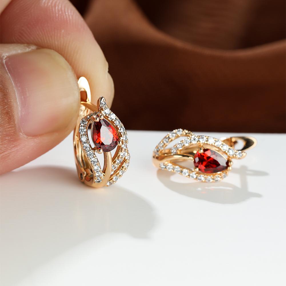 Изысканные женские украшения с каплями воды, красивые красные, синие, фиолетовые каменные серьги, серьги-кольца, романтический подарок на день святого валентина
