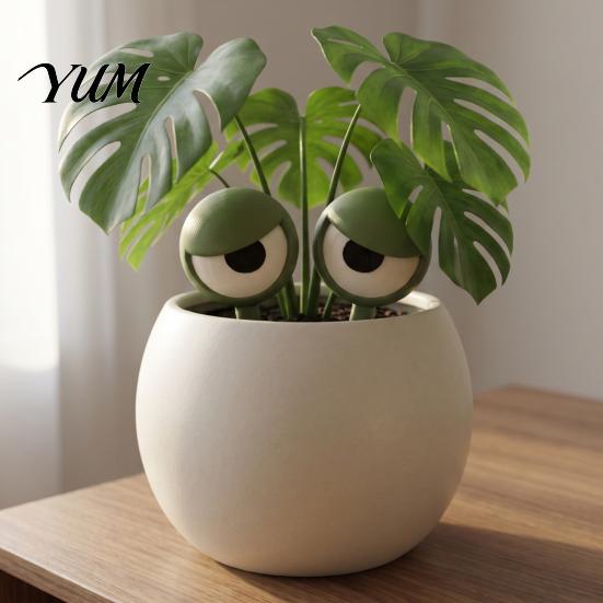 Cute Garden Stakes for Plants 1 Pair Planter Insert Big Eyes, 3D Printed Eye Decorations, Flower Decorative Pot Indoor Stakes, Funny Eyes Outdoor