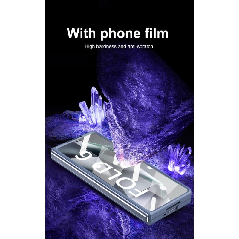 Пластиковый чехол для телефона с гнездом для ручки для Samsung Galaxy Z Fold 6 5 4 Fold6 Fold5 Fold4 Fold3 Защитная пленка для стекла, включая ручку