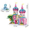 Woma Toys C0233 Plastic ABS Building Block Brick Set Pink Princess Castle Toy for Girl