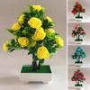 Colorful Artificial Potted Plant Fake Flower Rose Red/purple/pink/yellow/blue