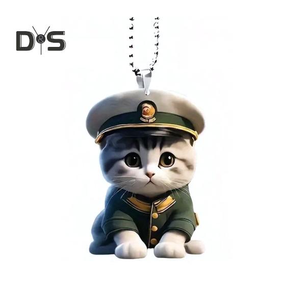 Подвеска в виде кошки, подвесное украшение для автомобиля, реалистичное животное, кошка, зеркало заднего вида, подвесной декор, акриловый автомобильный шарм, подарок на вечеринку и фестиваль для автолюбителей