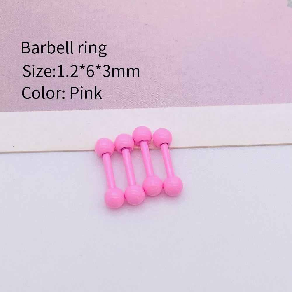 4Pcs Stainless Steel Barbell Earrings Body Piercing Jewelry