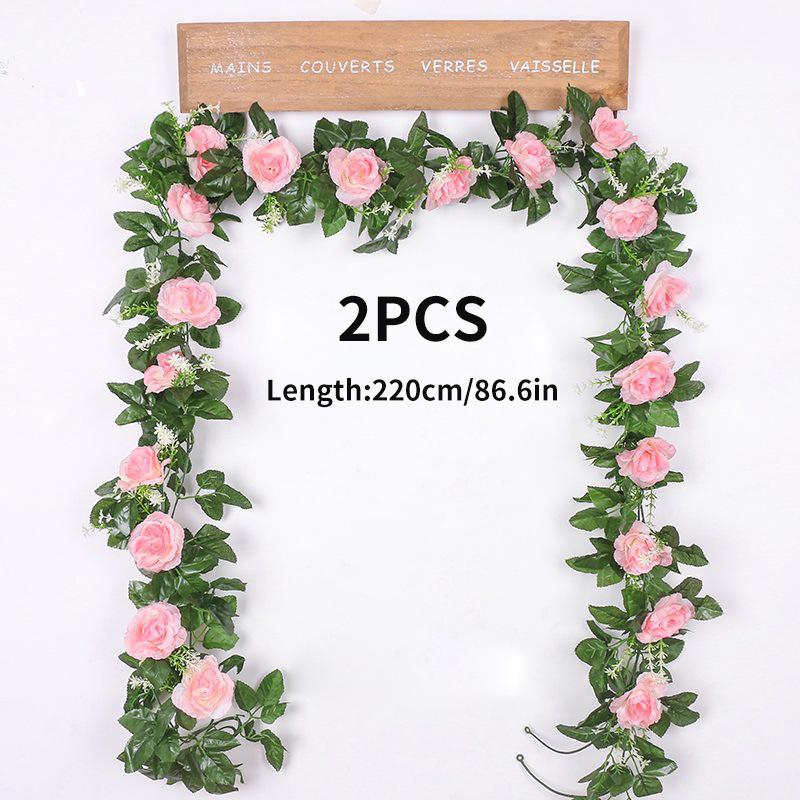 220Cm Artificial Garland Eucalyptus Hanging Plants Leaves Home Decor Fake Plants Vine Berries Garland Flower Wedding Party Decor