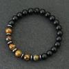 Модный браслет из бисера для мужчин, черный матовый камень, браслет-чакра, синий хаулит, тигровый глаз, браслет-цепочка, Pulsera Hombre Joias