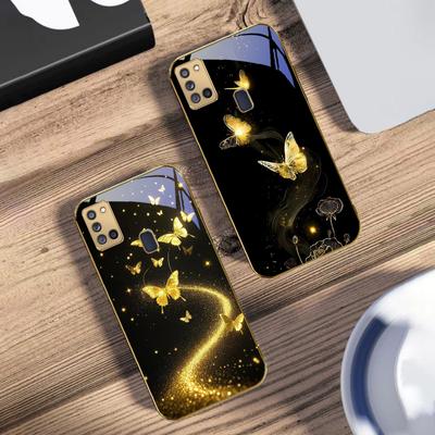 Вьющийся золотой свет Для Samsung A 31 32 A33 A34 35 14 A15 13 16 25 26 50 52 53 54 55 56 70 71 72 73 Золотой стеклянный чехол для телефона