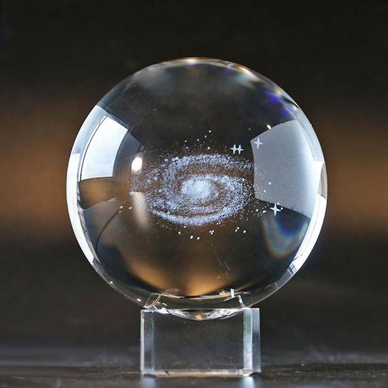 Crystal Globe Ball Galaxy Miniatures 3d Laser Engraved Glass Ball 60mm Sphere