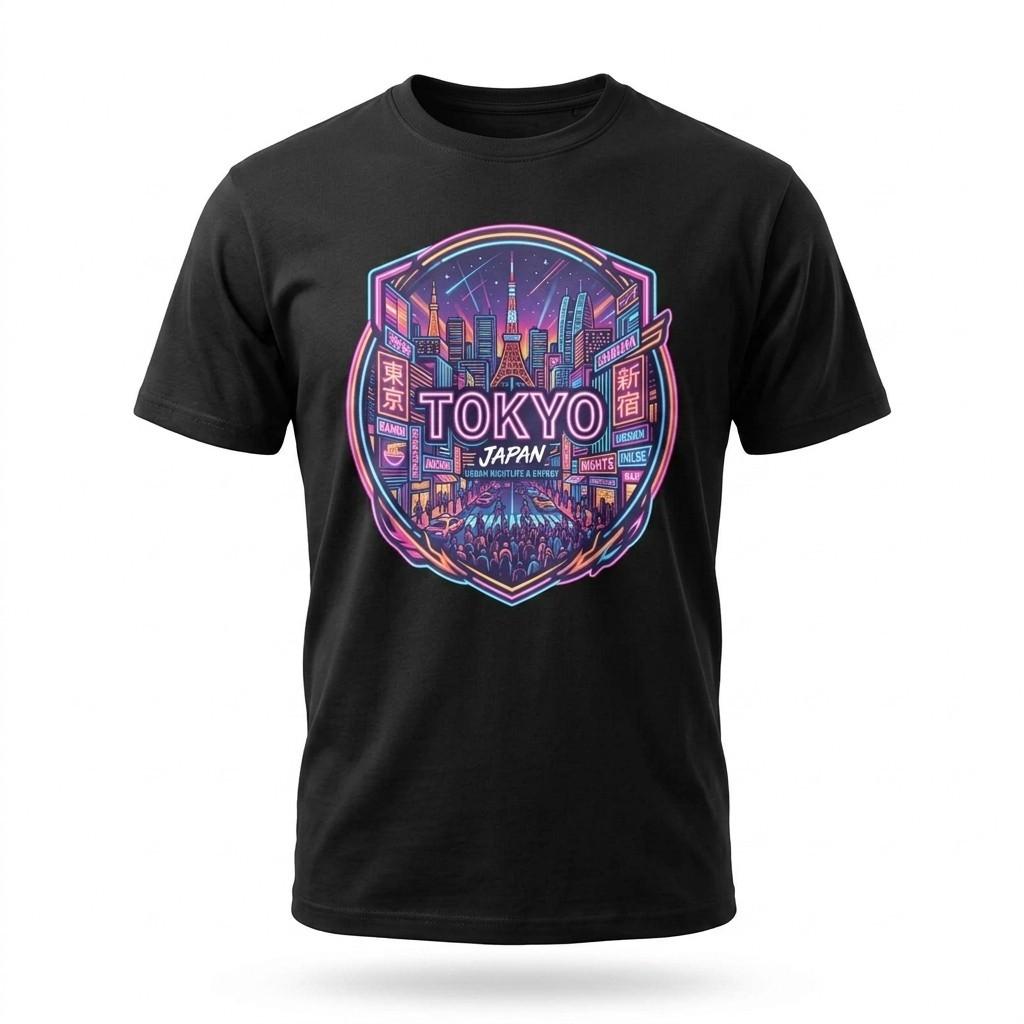 Tokyo Japan Shibuya Neon Graphic T-Shirt Unisex Travel Tee