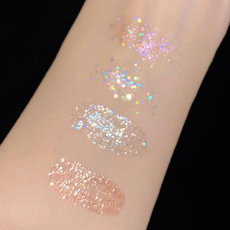 Жареные 4 цвета, блестящие пигментированные тени для макияжа, Картофельное пюре, блестки, светящиеся шарики, водостойкая косметика для глаз, Единорог