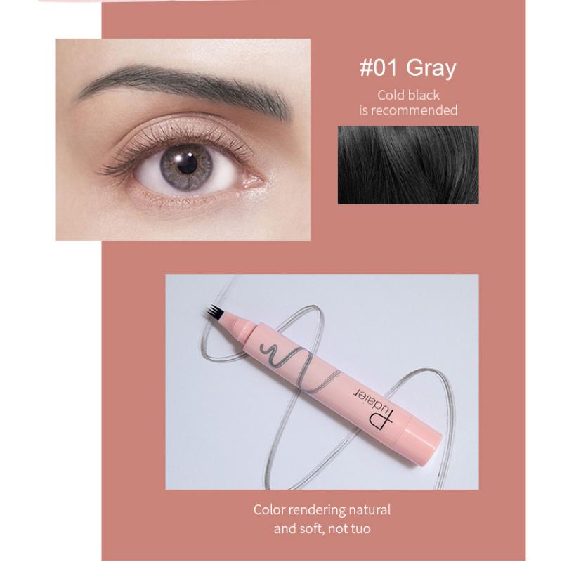 Карандаш для бровей, имитация бровей, толстый, долговечный, водонепроницаемый, с четырьмя зубцами, жидкий карандаш для бровей, макияж