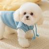 Hooded Pet Sweater Warm Thermal Cotton Two Legs Outfit Winter Dog Cat Clothes Comfortable Pet Hoodie Leash Hole Soft Pet Jacket