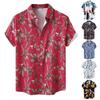 Men's Summer Casual Floral Print Design Hawaiian Style Short Sleeve Beach Vacation Shirt