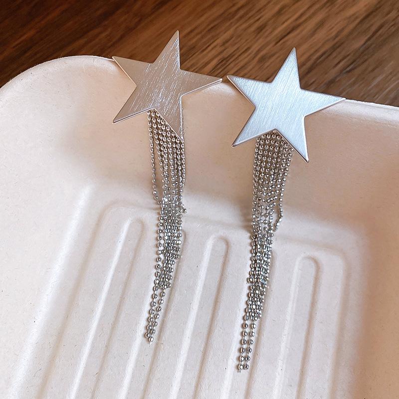 Металлические серьги-подвески 'Ветер Звезд' с длинной бахромой, серьги 'Холодный ветер', модные серьги с легкой роскошью и темпераментом