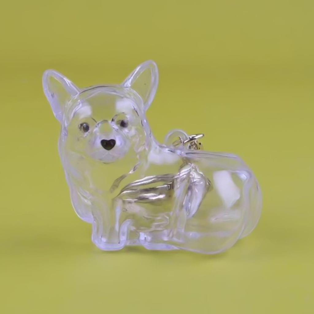 Corgi Hair Storage Pendant Cute Dog hair Keychain Couple Car Key Chains Jewelry Souvenir Collection Gift Decor Dog Accessories