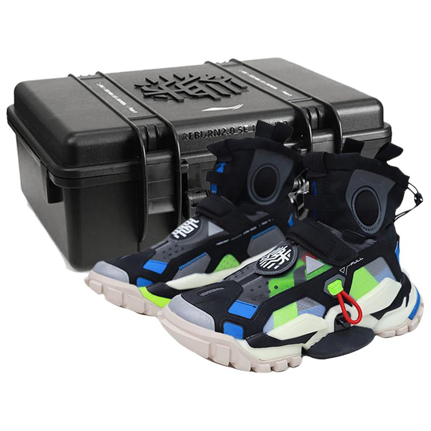 Li Ning Reburn 2.0 Hi Mesh Амортизация Скользкие Устойчивые к истиранию Высокие Винтажные Баскетбольные кроссовки Мужские AGBQ108-1(S-BOX)