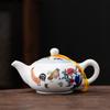 Набор для кунг-фу чая Doucai 'Курица', бытовой большой трехцветный чайник, чашка из белого фарфора Дэхуа, заварник