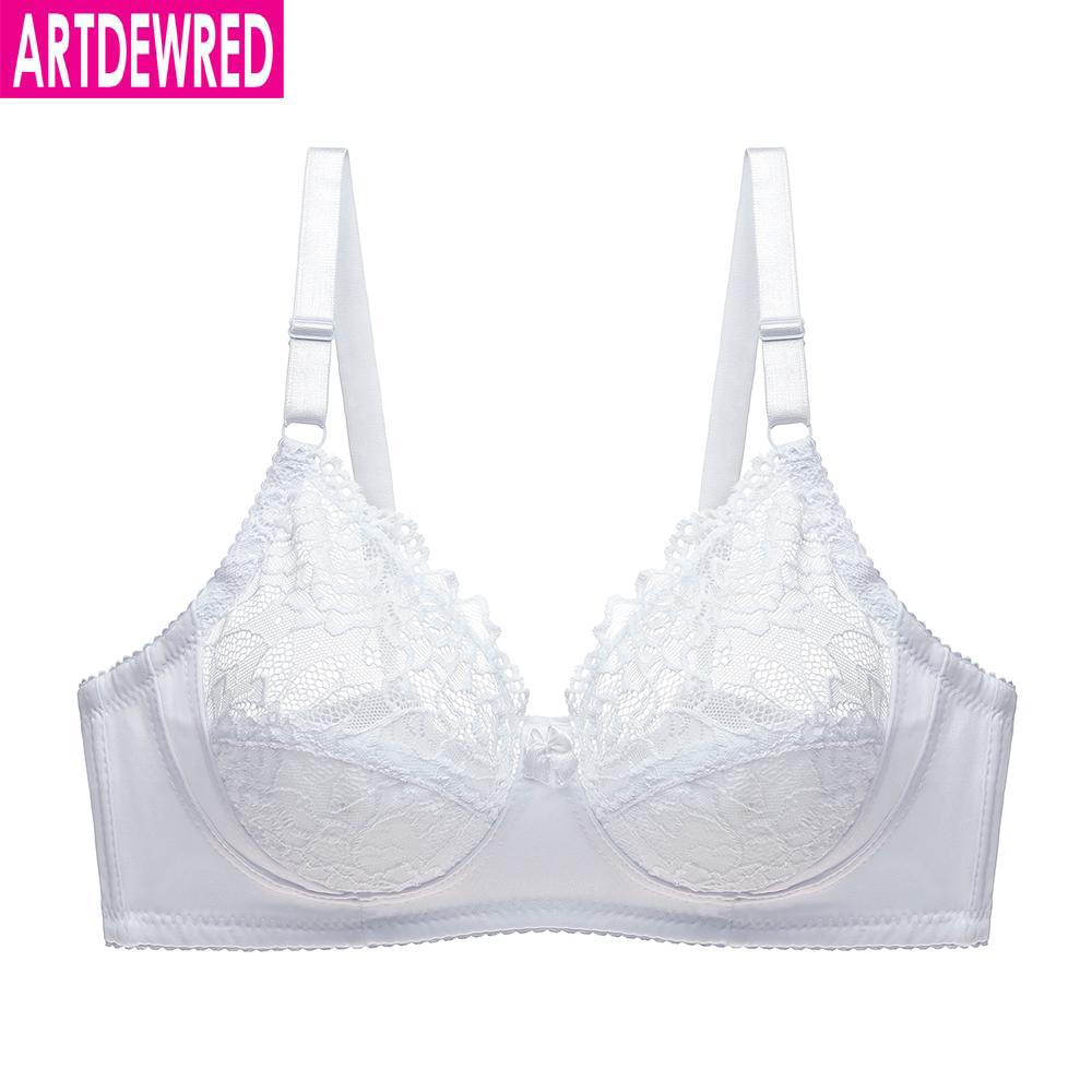 Artdewred Fashion Sexy Ladies Underwear Full Coverage Minimizer Non Padded Lace Sheer Bra For Women