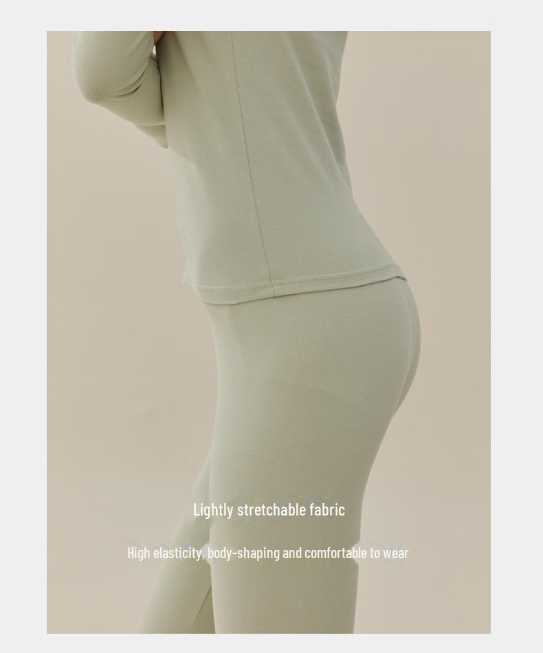 Женский комплект термобелья из хлопка с круглым вырезом, осень/зима, большой размер