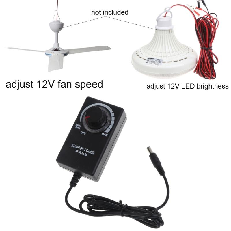 Адаптер-преобразователь AC в DC 3-12В 2А 5.5x2.1мм Регулируемый блок питания Регулятор скорости двигателя с вилкой США