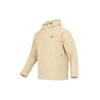 Solid Color Logo Hooded Jacket Men Outerwear Khaki HY5834
